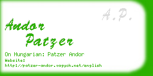 andor patzer business card